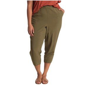 Madewell Dolphin Hem Track Trousers in Olive Green, XXL